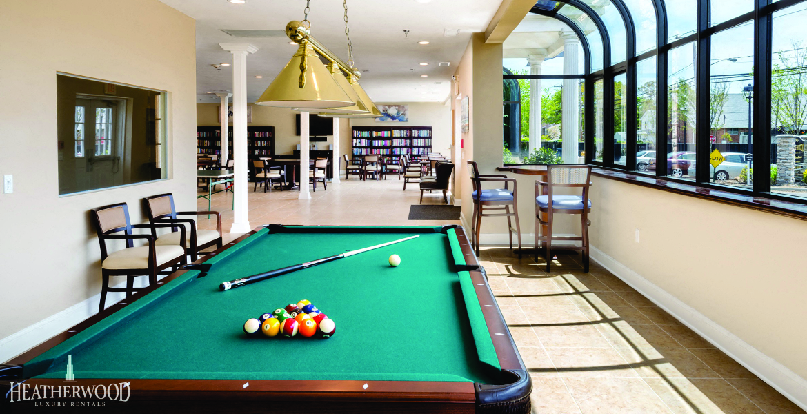 Billiards Table in Sunroom at Southwood Luxury Apartments, North Amityville, NY, 11701